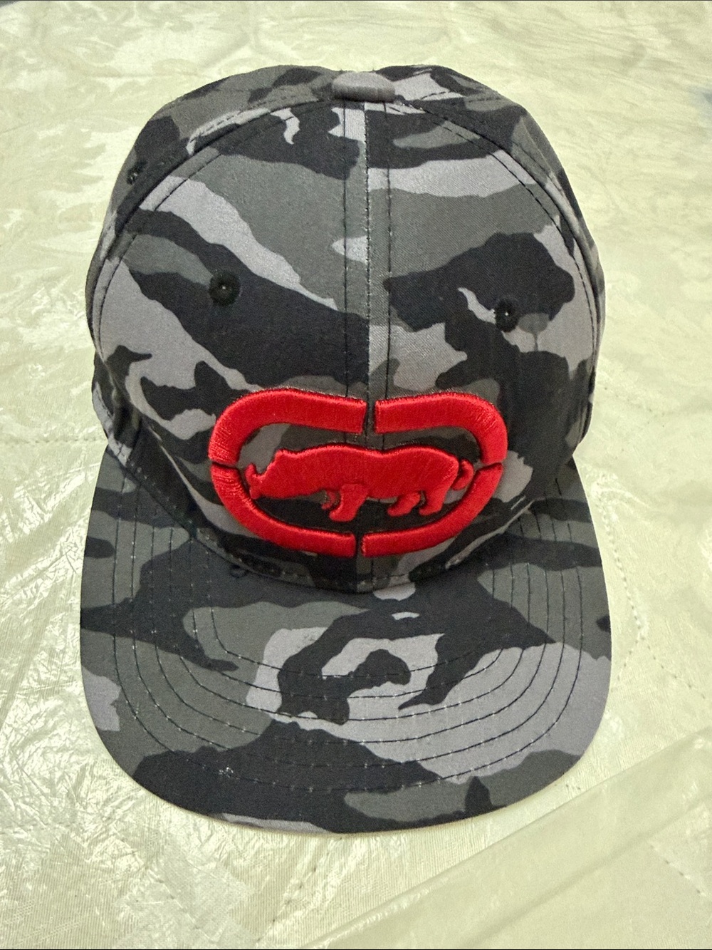 Kids Camo Snapback Hat with Red Patch